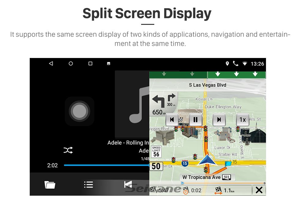 Seicane 9 polegadas Android 12.0 HD Touchscreen para 2015-2018 Ford Mustang Low Radio GPS Navigation System com WIFI Bluetooth suporte Carplay Steering Wheel Control DVR OBD 2