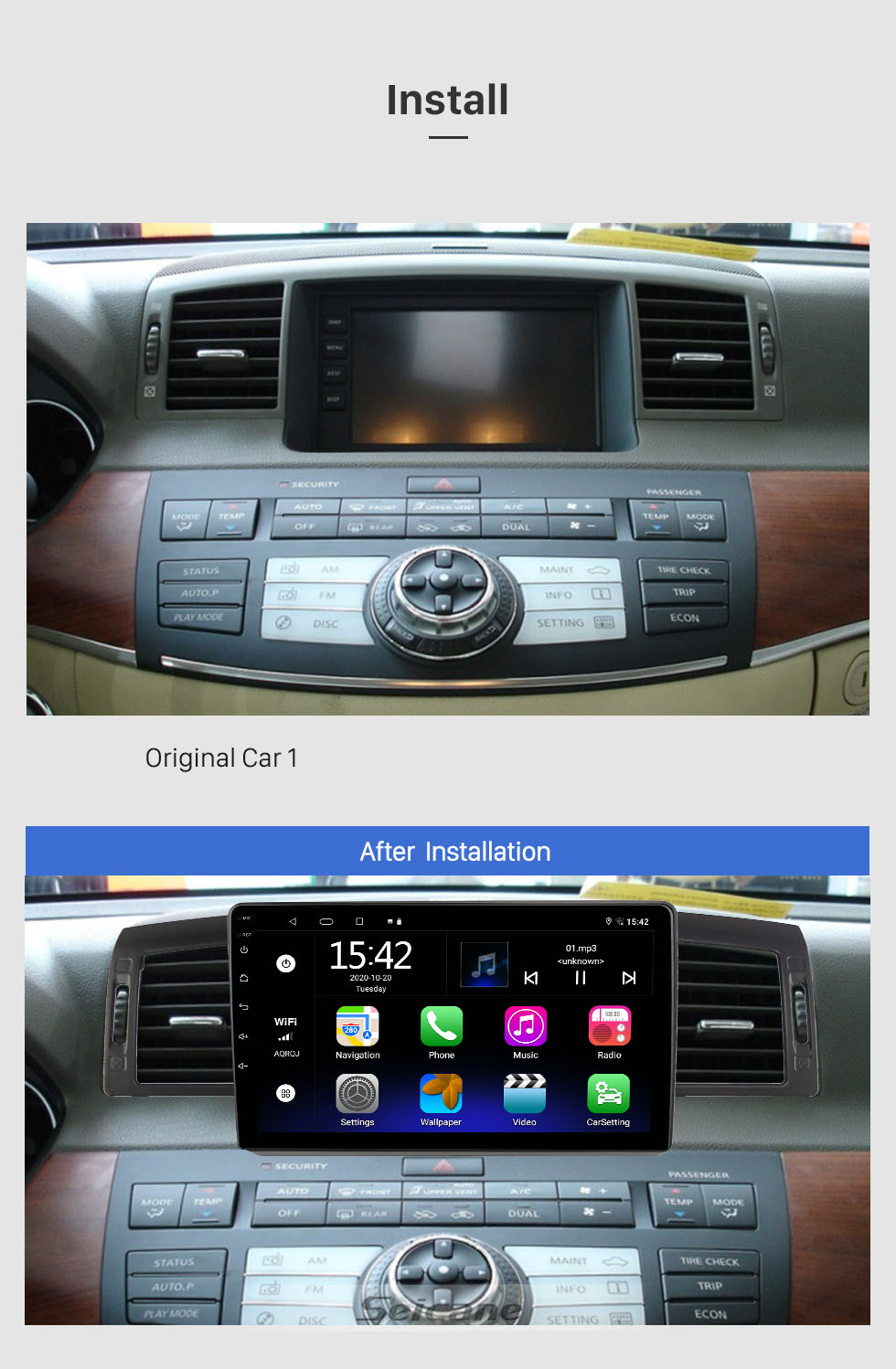 Для 2007-2009 INFINITI M35 2005-2007 NISSAN FUGA Радио Android 13.0 HD с  сенсорным экраном 9-дюймовая система GPS-навигации с поддержкой Bluetooth  Carplay DVR