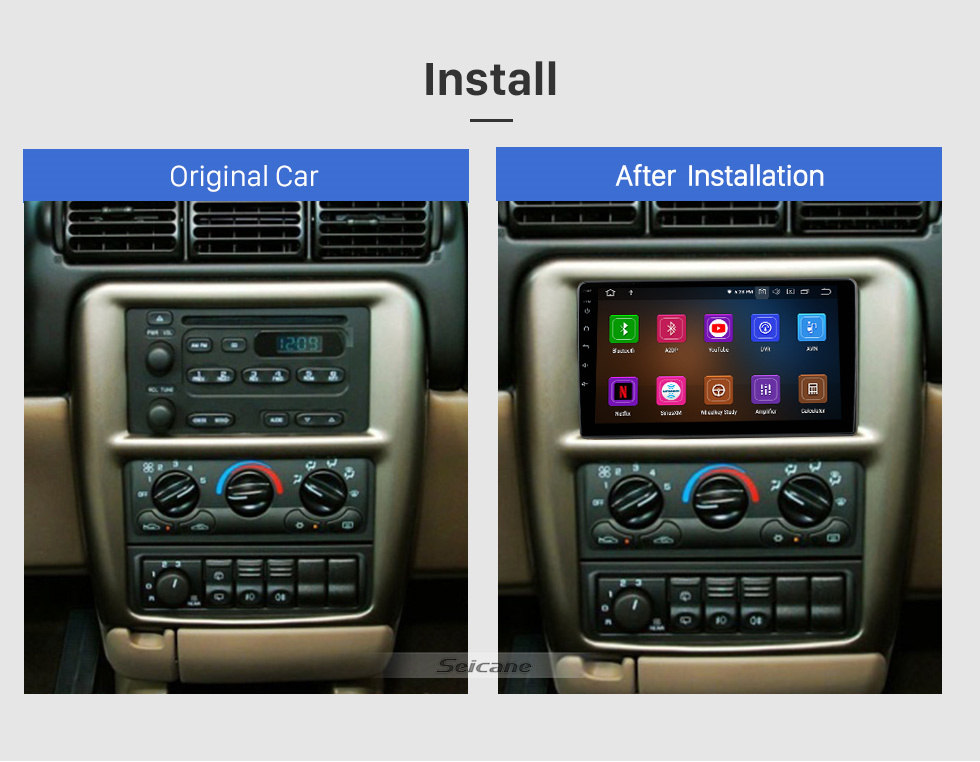 Seicane Для 2004-2007 BUICK GL8 Radio 9-дюймовый сенсорный экран Android 12.0 HD Bluetooth с системой GPS-навигации Поддержка Carplay 1080P