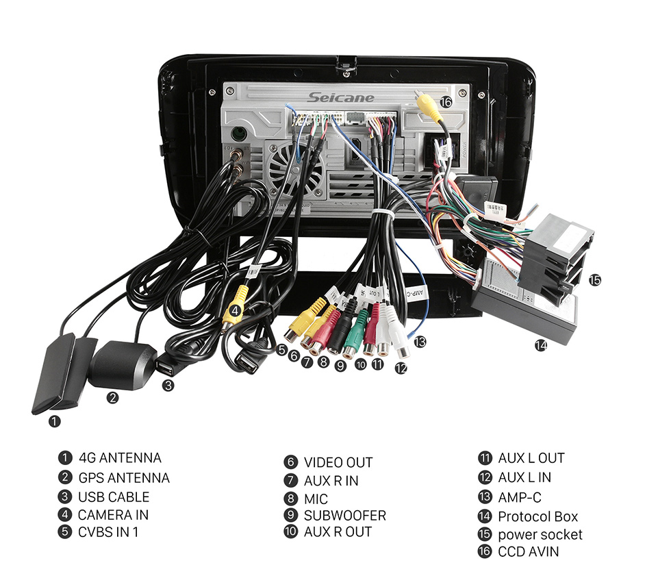 Seicane Pour 2001 2002-2005 Mitsubishi Airtrek / Outlander Radio 10.1 pouces Android 12.0 HD Écran tactile Bluetooth avec système de navigation GPS Support Carplay Caméra de recul