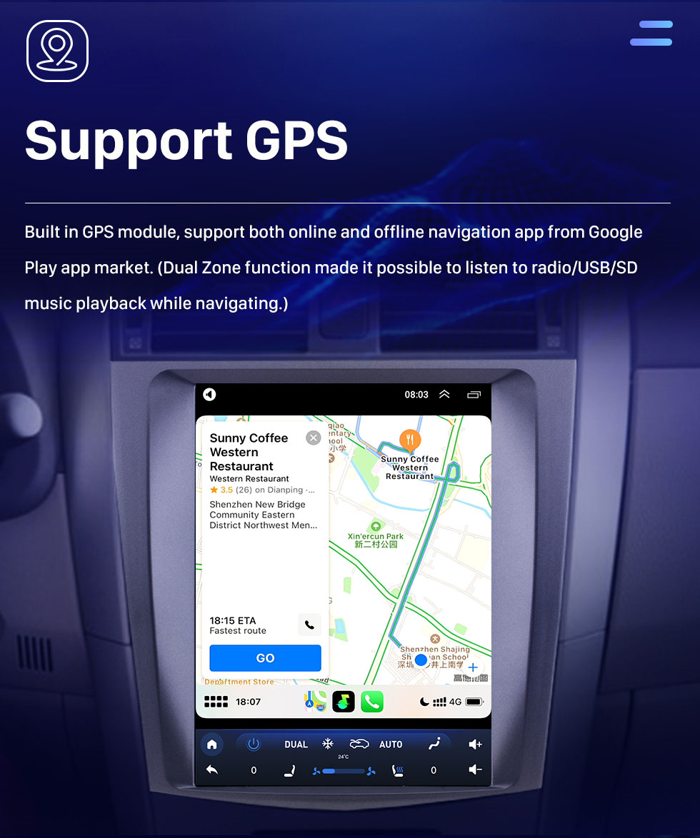 Seicane 9,7 polegadas Android 10.0 Multimedia Autoradio GPS Navigation System para 2006-2012 Toyota Corolla Touch Screen 4G WiFi 1080P Mirror Link OBD2