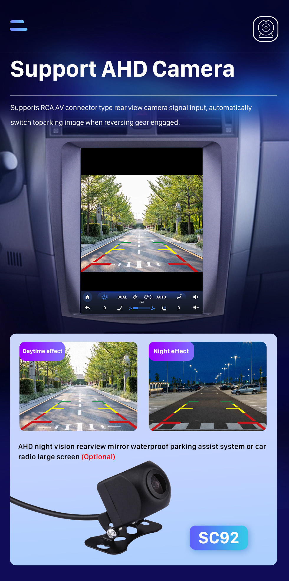 Seicane 9,7 pouces Android 10.0 Multimédia Autoradio Système de navigation GPS pour 2006-2012 Toyota Corolla Écran tactile 4G WiFi 1080P Mirror Link OBD2