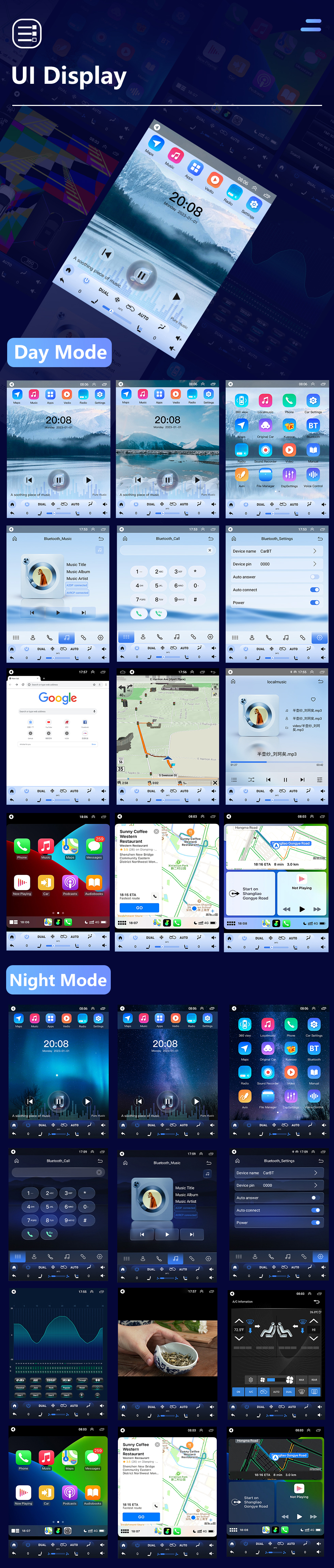 Seicane 2015 Kia Soul Écran tactile 9,7 pouces Android 10.0 Lecteur multimédia Bluetooth Système de navigation GPS Wifi FM Prise en charge USB DVR Commande au volant Lecteur DVD