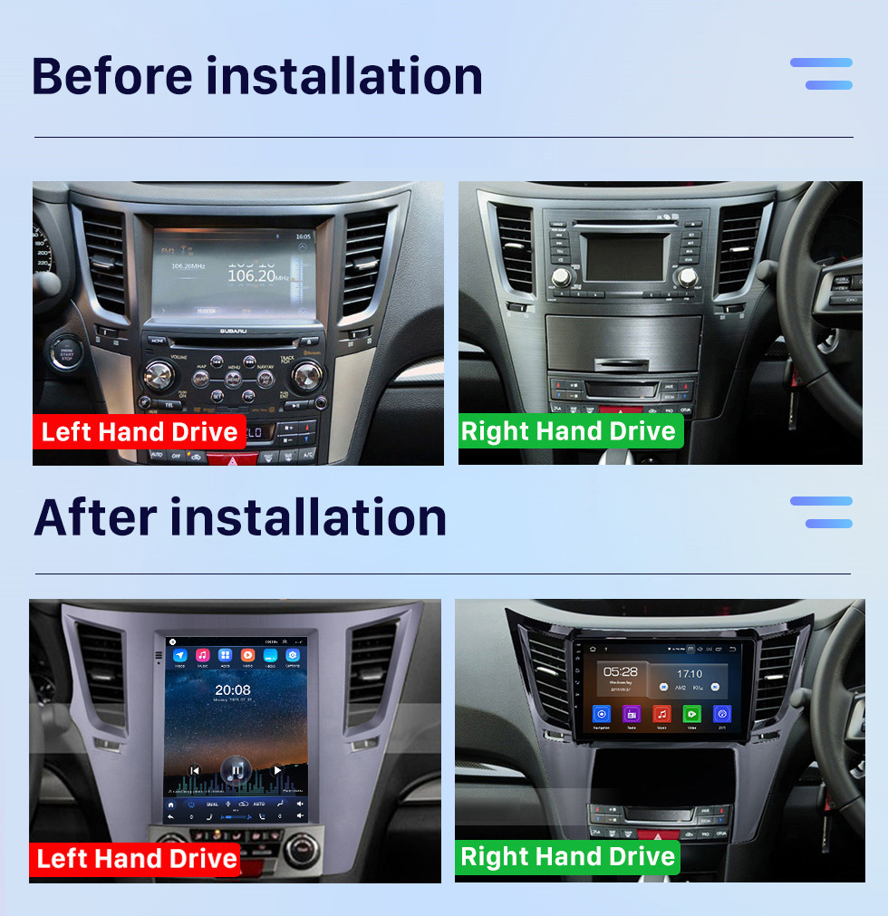 Seicane Tesla carplay Android Aftermarket Radio para Subaru Outback 2010 2011 2013 2014 com Carplay/Android Auto DSP Bluetooth Navegação GPS 