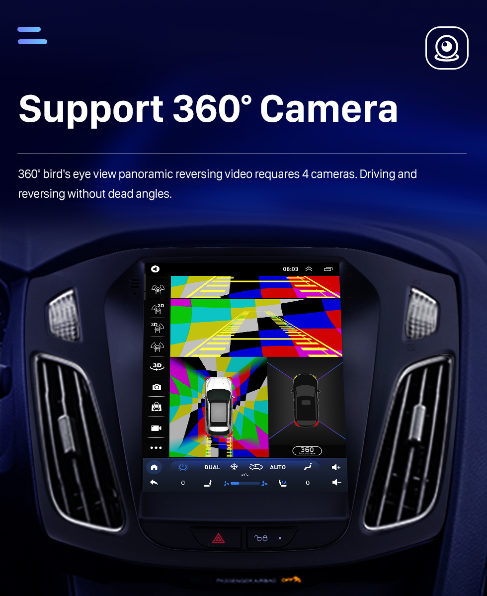 Seicane OEM 9,7 Zoll Android 10.0 Radio für 2012-2015 Ford Focus Bluetooth WIFI HD Touchscreen GPS Navigationsunterstützung Carplay Rückfahrkamera DAB+ OBD2