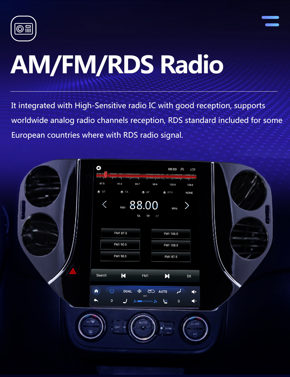 Seicane 9,7 polegadas 2010 2012 2013 2014 2015 2016 VW Volkswagen Tiguan Android 10.0 Rádio HD Touchscreen GPS Bluetooth Car Navi System 4G WiFi Espelho Link OBD2 Câmera Retrovisor