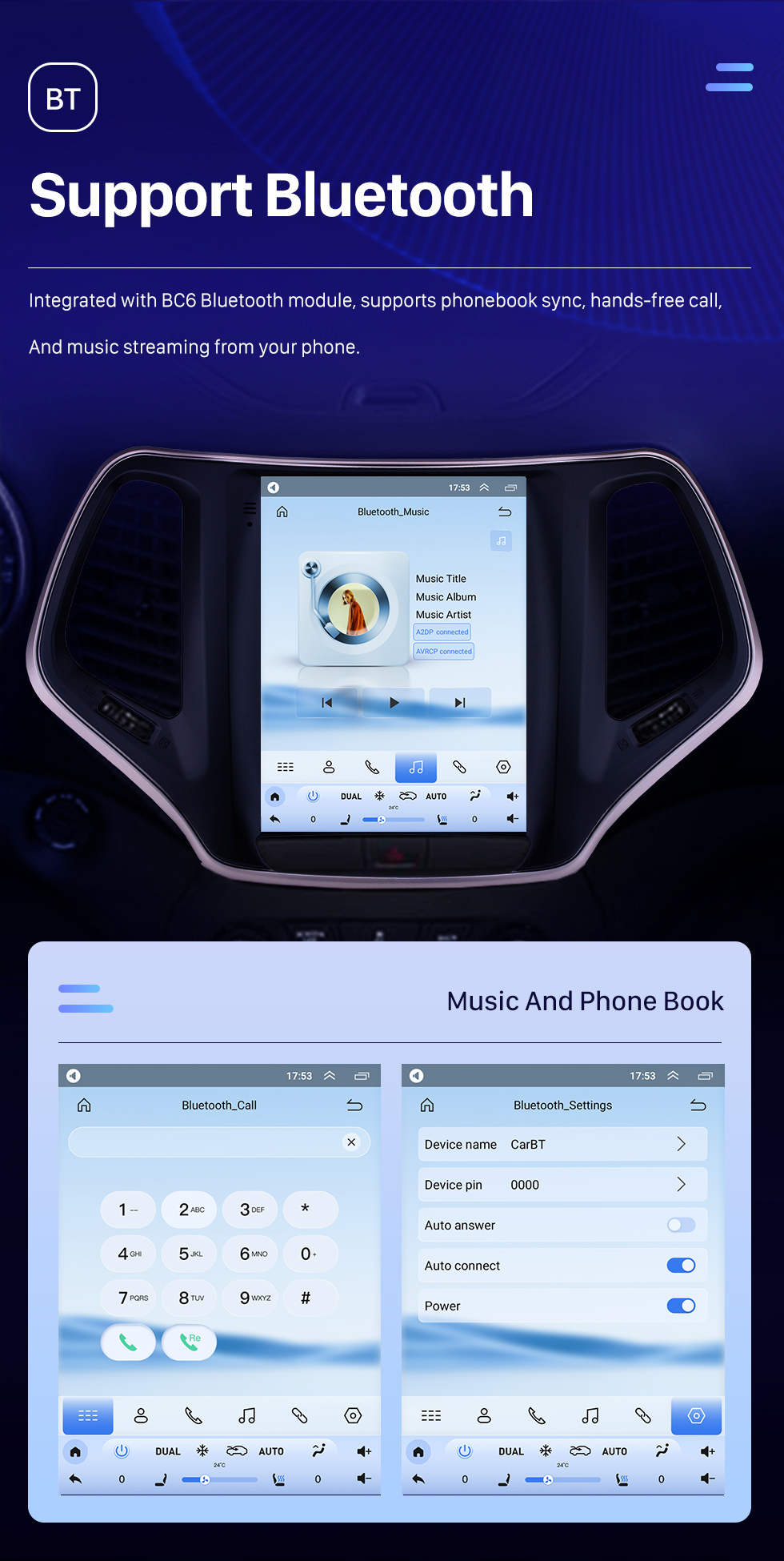 Seicane Pantalla táctil HD de 9.7 pulgadas 2016 2017 2018 Jeep Cherokee Android 10.0 Radio Navegación GPS Bluetooth Música USB WIFI Sistema de audio Soporte DVR OBD2 TPMS TV digital
