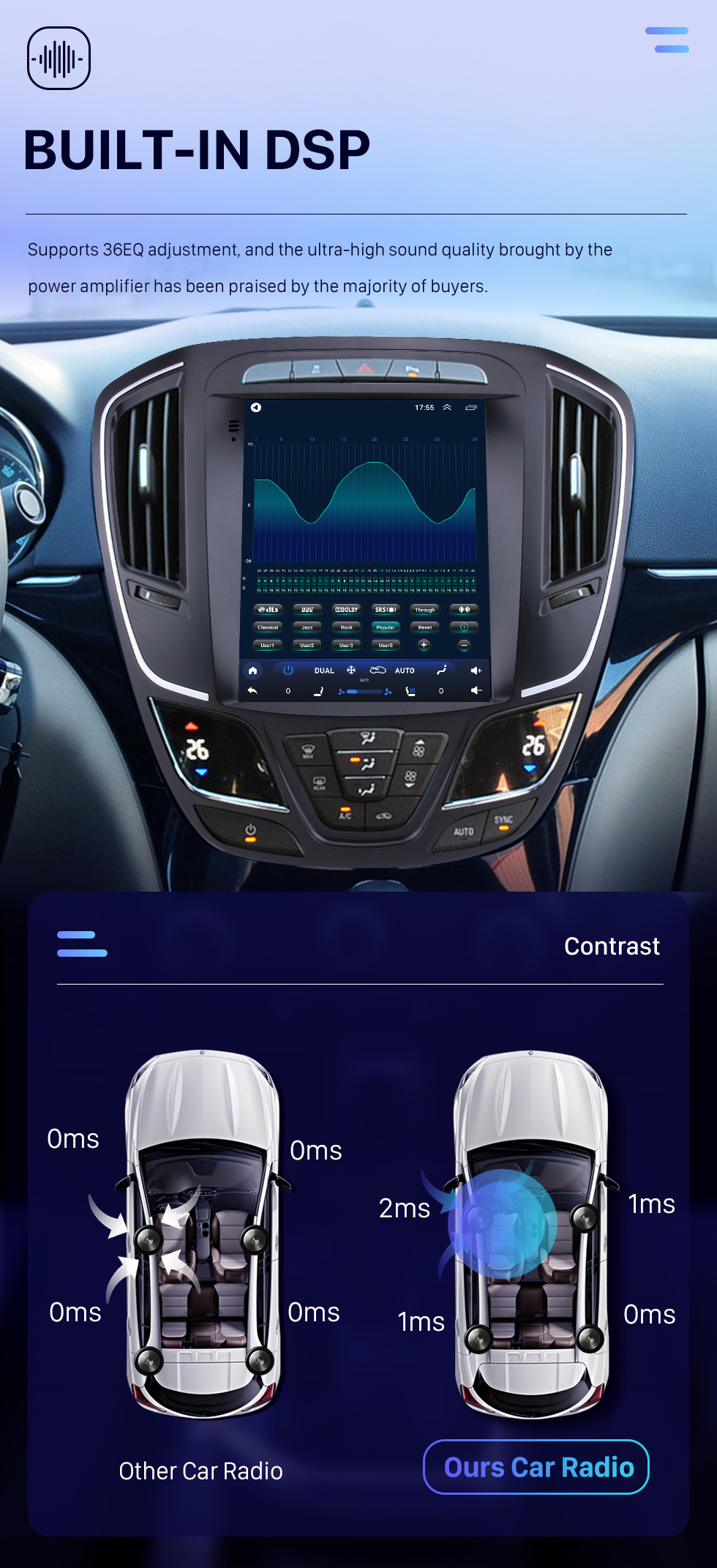 Seicane 9,7-дюймовый 2014 Buick Regal Android 10.0 Сенсорный экран Радио Система GPS-навигации Поддержка Зеркальная связь DVR USB 1080P Видео 4G WIFI Камера заднего вида Телевизор Управление на руле