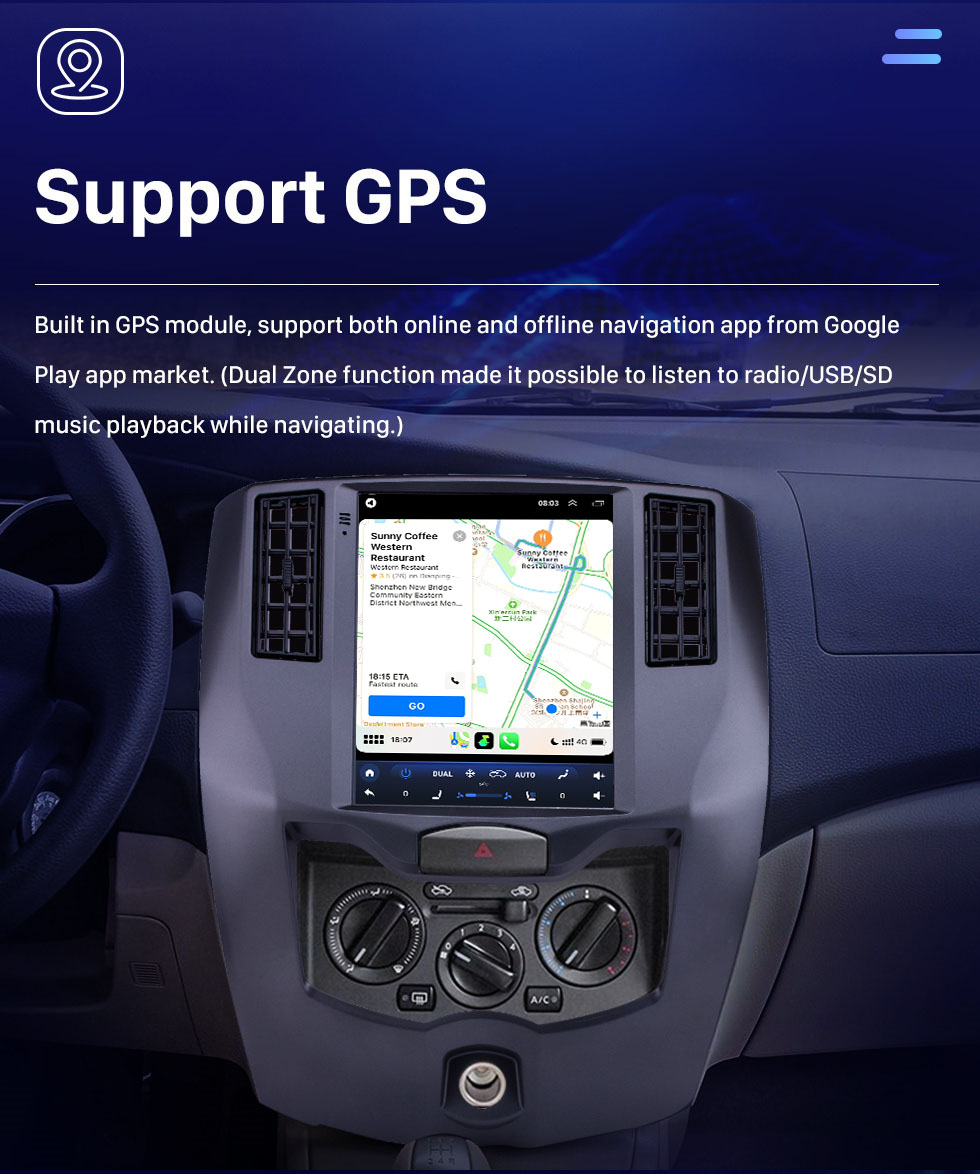Seicane 9.7 pulgadas Android 10.0 2008-2015 Nissan Livina Radio de navegación GPS con pantalla táctil Bluetooth USB WIFI compatible con Carplay Control del volante