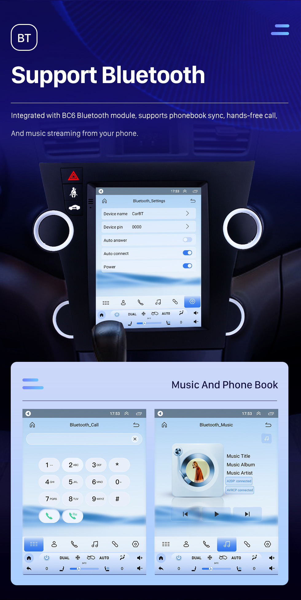 Seicane Android 10.0 Radio de navigation GPS 9,7 pouces pour Toyota Highlander 2009-2014 avec écran tactile HD Prise en charge Bluetooth WIFI AUX Carplay Mirror Link OBD2
