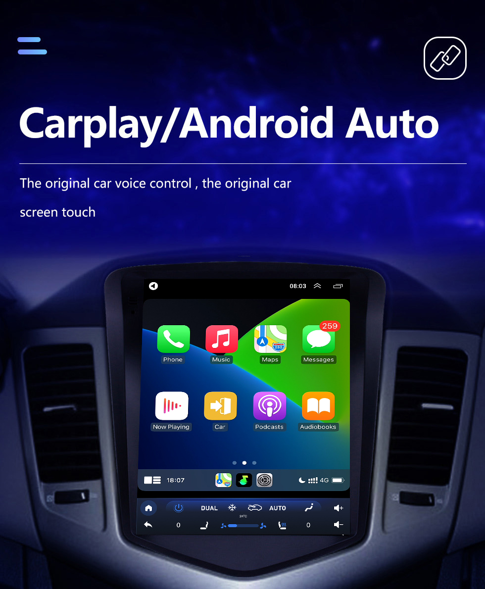 Seicane OEM 9.7 pulgadas Android 10.0 para chevy Chevrolet Classic Cruze 2008-2013 Radio de navegación GPS con pantalla táctil Bluetooth WIFI compatible con TPMS Carplay