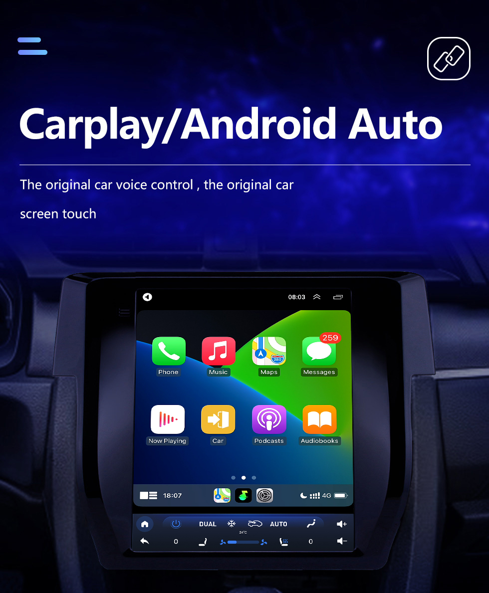 Seicane Сенсорный экран HD 2016 Honda Civic Android 10.0 9,7-дюймовый GPS-навигатор Радио Bluetooth Поддержка WIFI Carplay DAB + Управление на руле