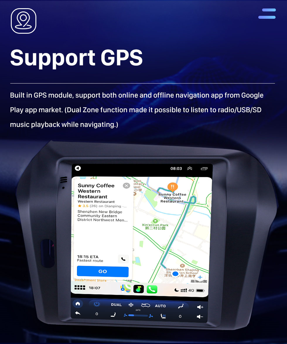 Seicane Сенсорный экран HD 2013 Honda Jade Android 10.0 9,7-дюймовый GPS-навигатор Радио Bluetooth Поддержка WIFI Управление рулевым колесом Carplay