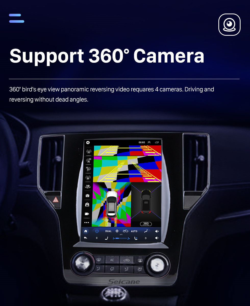 Seicane Écran tactile HD de 9,7 pouces pour 2016-2018 Roewe RX5 autoradio Bluetooth Carplay système stéréo prise en charge de la caméra AHD