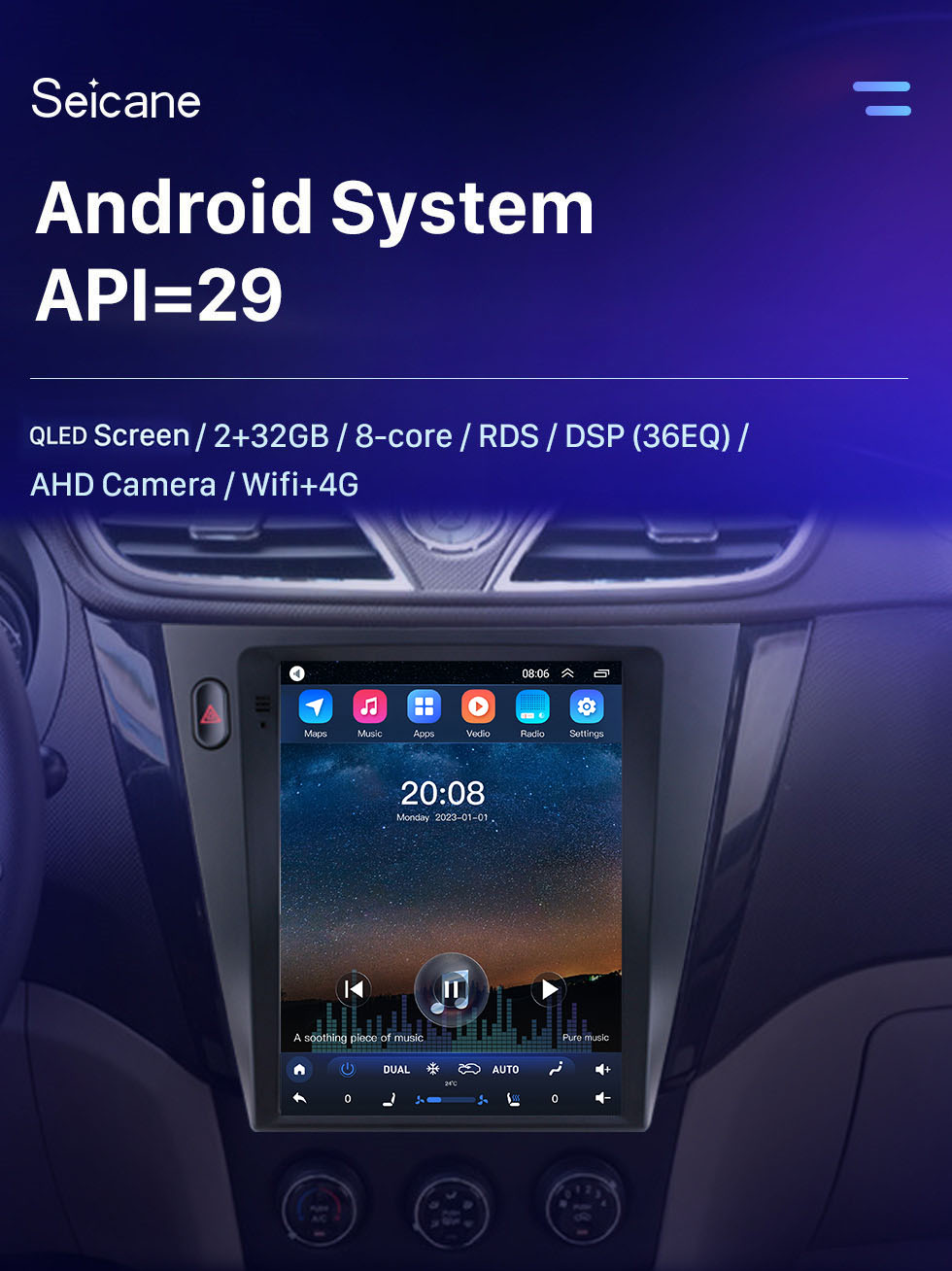 Seicane Para 2016 sgmw s1 rádio 9,7 polegadas android 10.0 navegação gps com hd touchscreen suporte bluetooth carplay câmera traseira