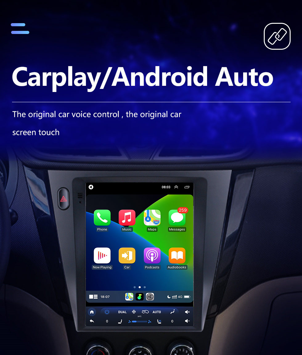 Seicane Für 2016 SGMW S1 Radio 9,7 Zoll Android 10.0 GPS-Navigation mit HD Touchscreen Bluetooth-Unterstützung Carplay Rückfahrkamera