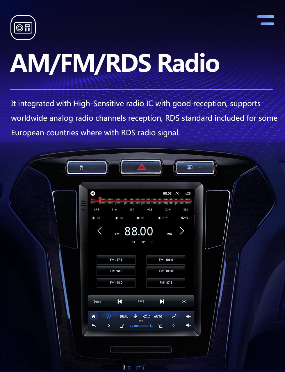 Seicane 9,7 pouces Android 10.0 pour 2011 2012 2013 Radio Ford Mondeo mk4 avec navigation GPS Écran tactile HD Prise en charge Bluetooth Carplay DVR OBD2
