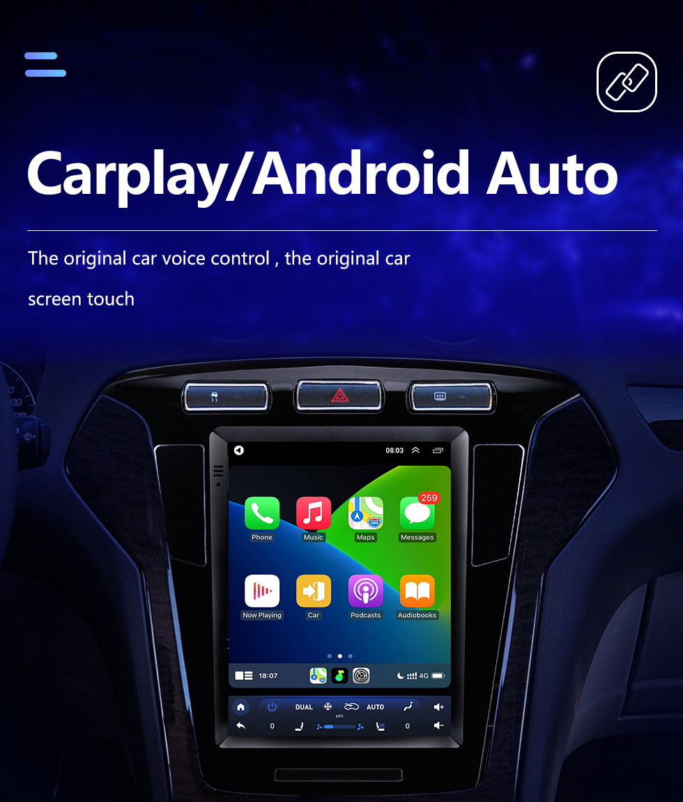 Seicane 9,7 pouces Android 10.0 pour 2011 2012 2013 Radio Ford Mondeo mk4 avec navigation GPS Écran tactile HD Prise en charge Bluetooth Carplay DVR OBD2