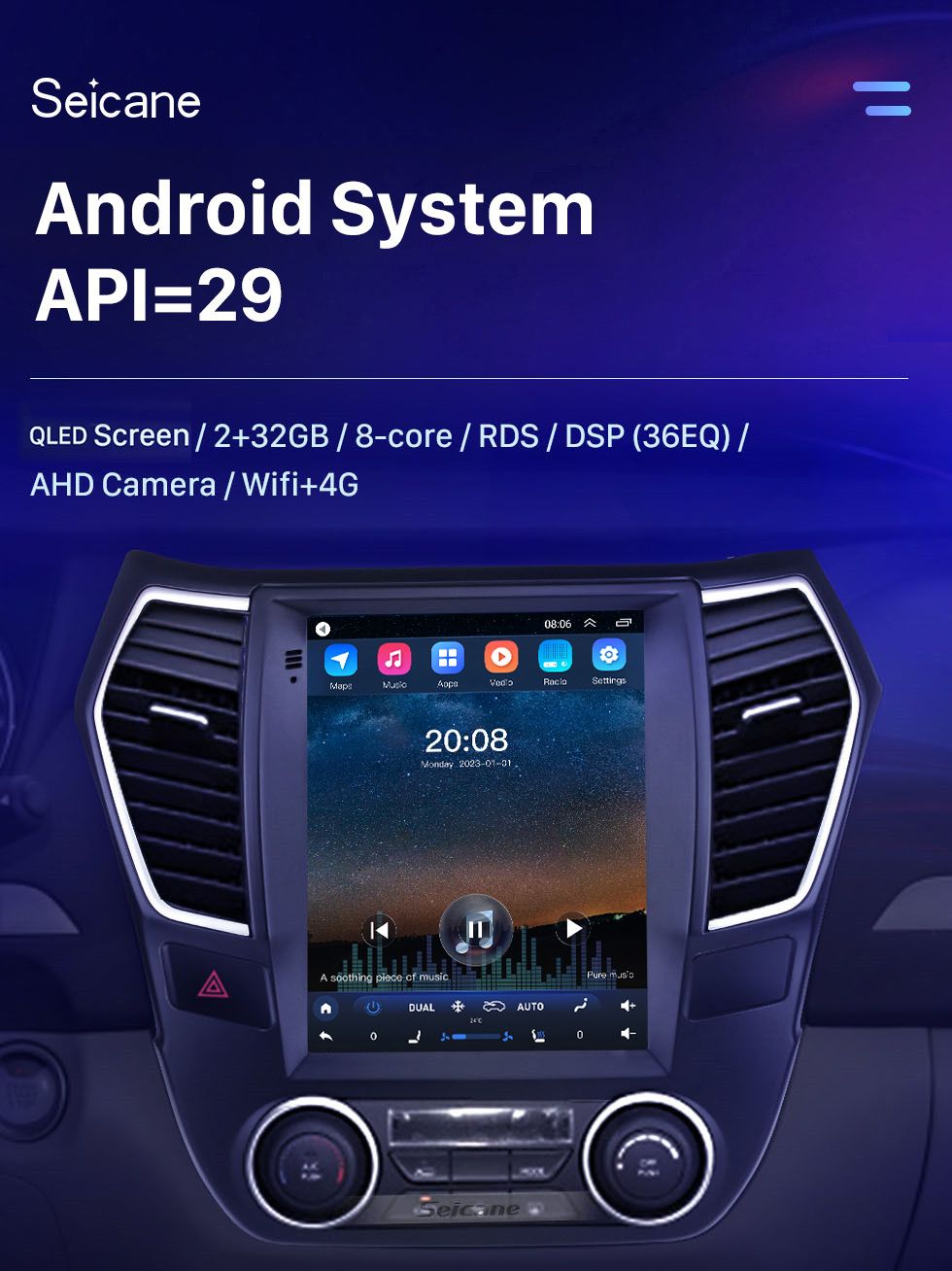 Seicane 9.7 pouces Android 10.0 pour DongFeng AEOLUS A30 système de navigation Radio GPS avec écran tactile HD prise en charge Bluetooth Carplay TPMS