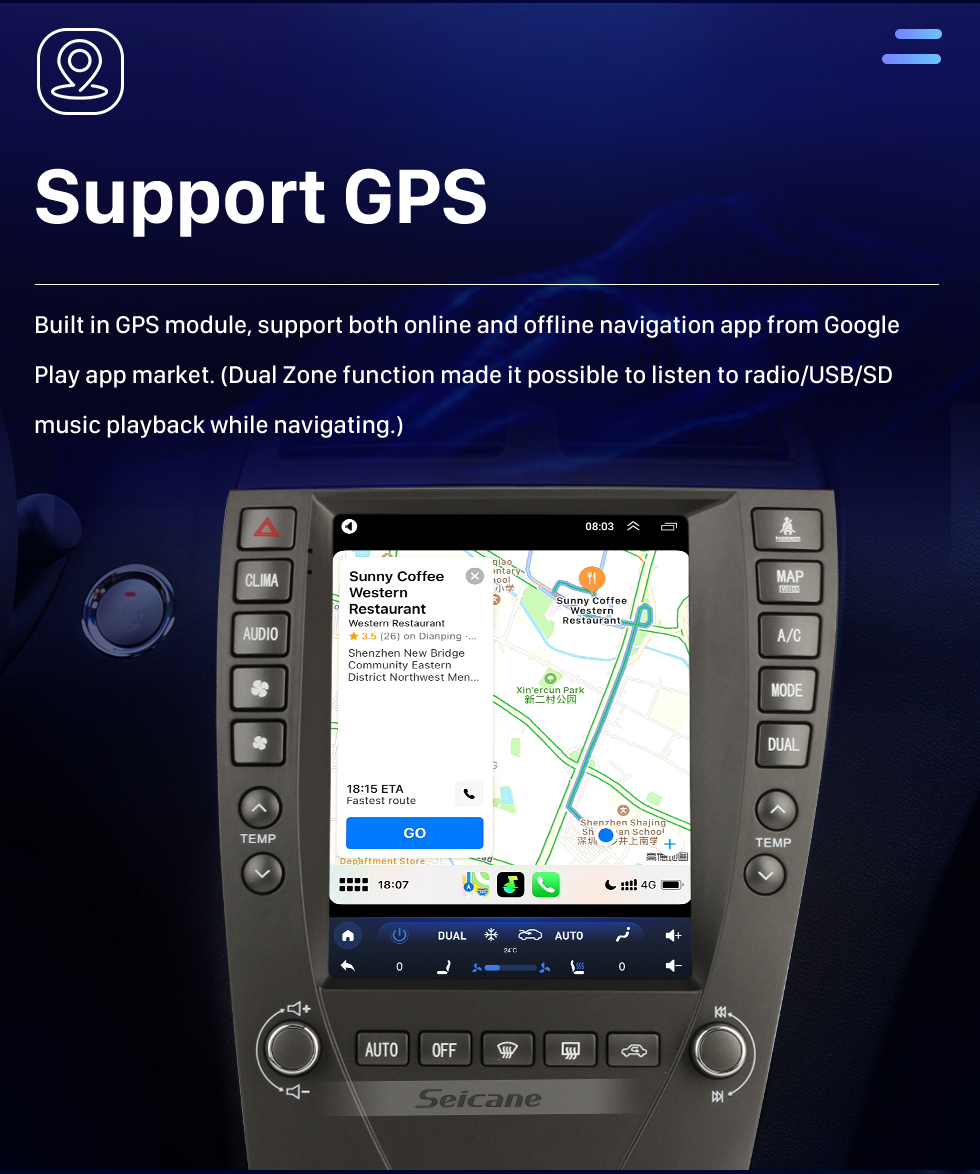 Seicane Android 10.0 OEM 9.7 pulgadas para 2009 2010-2012 TOYOTA LEXUS ES HD Pantalla táctil Radio Bluetooth Navegación GPS Estéreo con WIFI USB FM soporte de música DVR OBD2 Cámara de respaldo