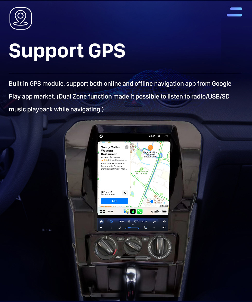 Seicane Para 2013 VOLKSWAGEN JETTA Rádio 9,7 polegadas Android 10.0 Navegação GPS com HD Touchscreen Suporte Bluetooth Carplay Câmera Traseira