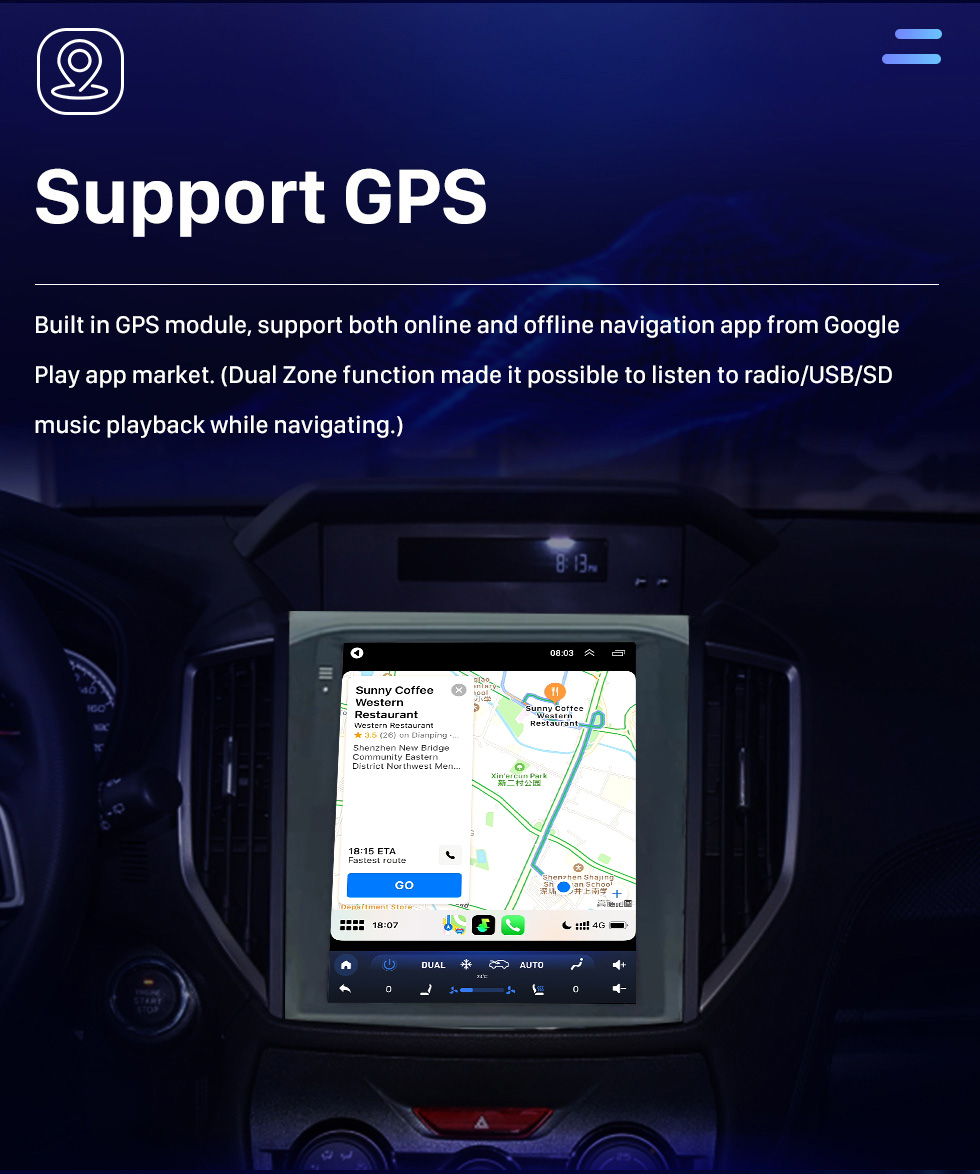 Ventas calientes 9,7 pulgadas Accesorios de coche Interior para Subaru XV  2018- Android en el coche Stereo pantalla táctil GPS para coche - China GPS  de navegación para coche, para Subaru XV 2018
