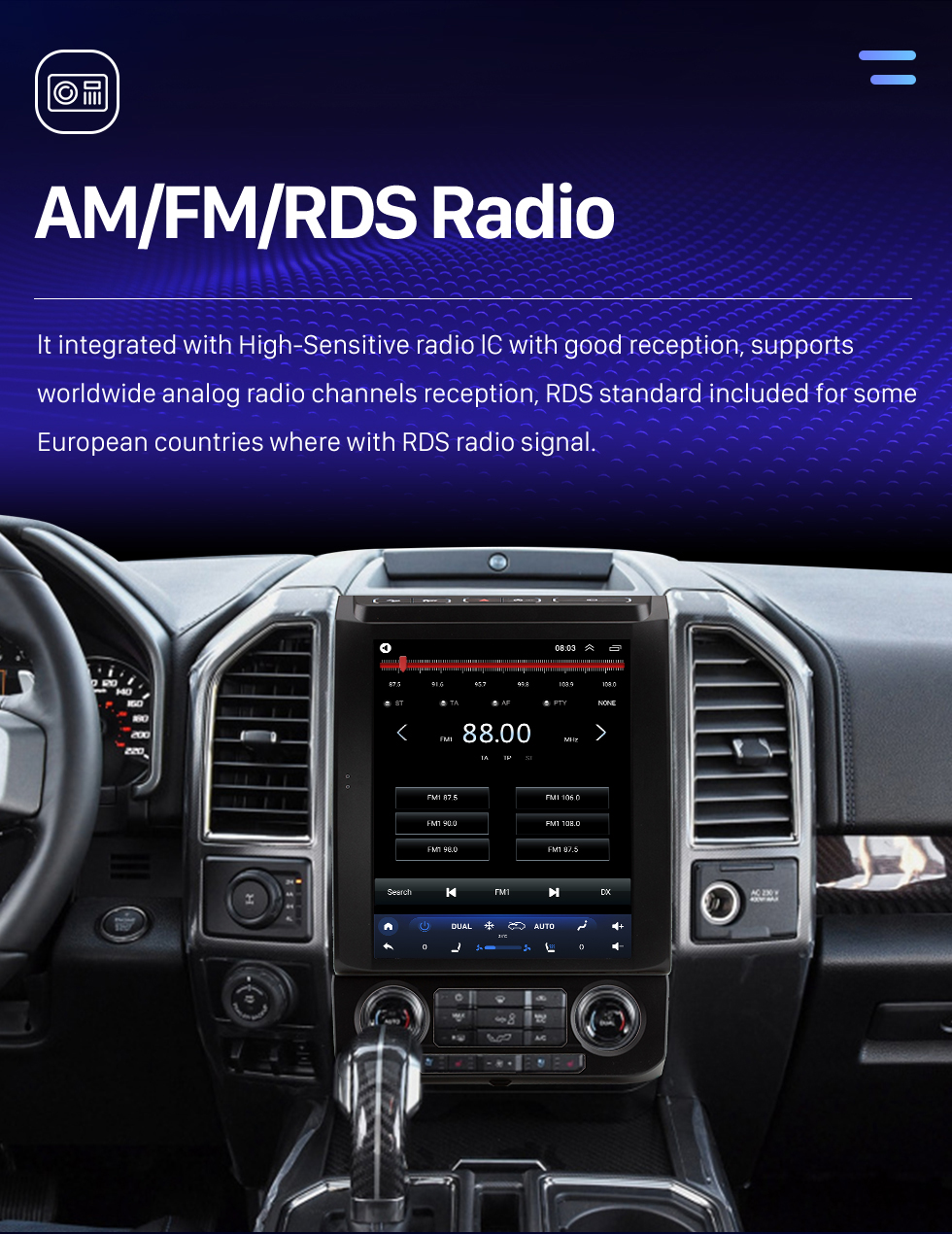 Seicane Tela sensível ao toque HD Android 10.0 de 12,1 polegadas para Ford Mustang F150 2015-2020 Rádio do carro estéreo Bluetooth Carplay Sistema estéreo Suporte Câmera AHD