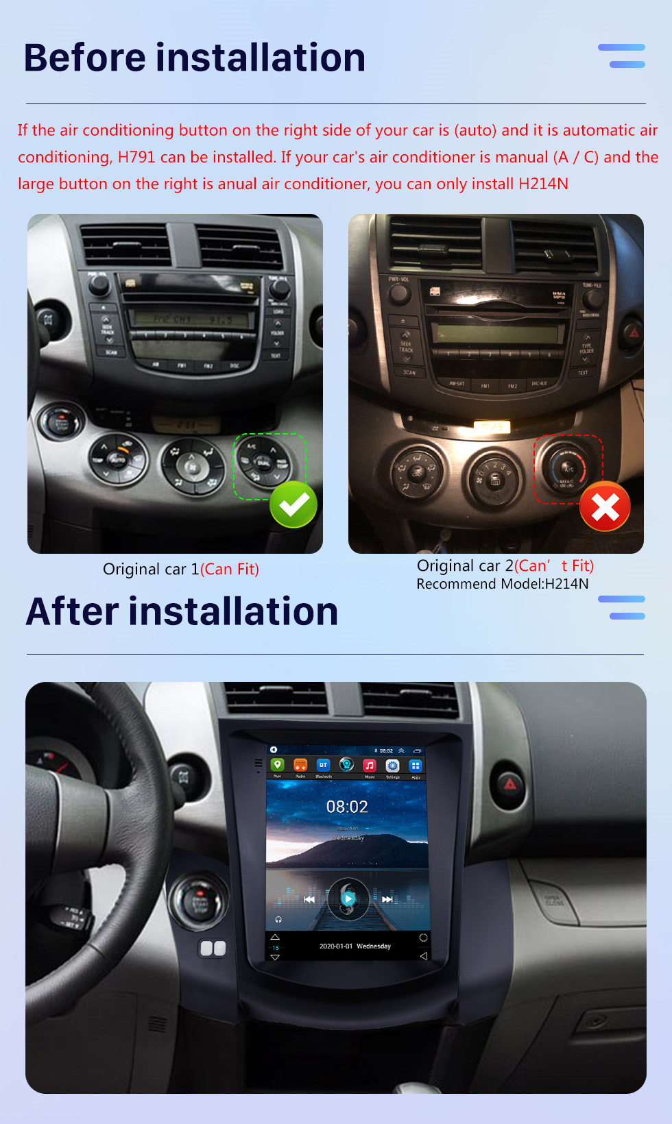 Seicane Android 10.0 9,7-Zoll-HD-Touchscreen für Toyota RAV4 2008 2009 2010 2011 GPS-Navigationsradio Bluetooth AUX WIFI-Unterstützung 4G Carplay OBD2 SWC DVR Digital-TV-Rückfahrkamera