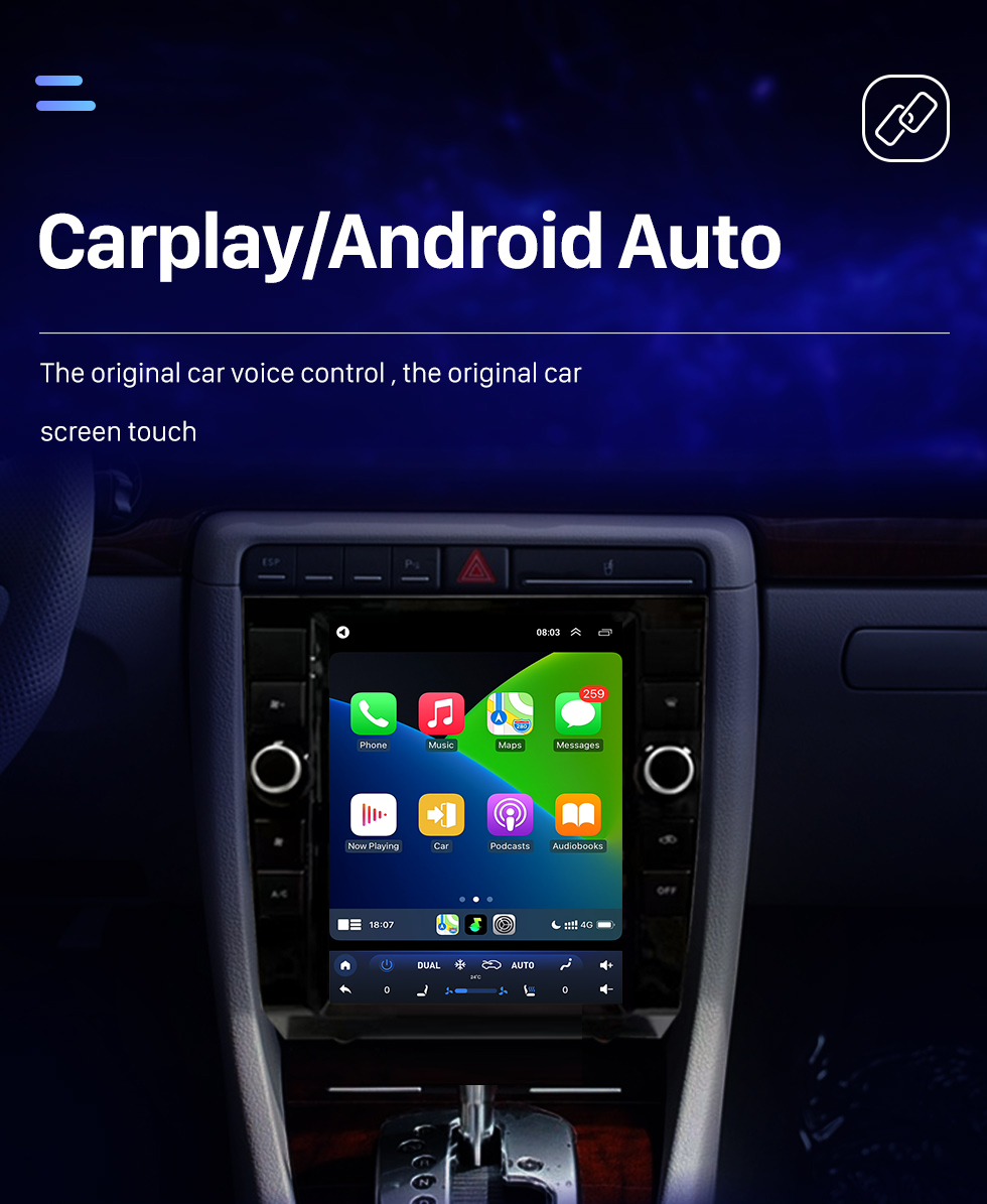 Seicane Para 2002-2008 Audi A4 atualizado Android 10 rádio estéreo com tela sensível ao toque de 9,7 polegadas built-in Carplay DSP suporte Navegação 3D Controle de volante 360 ° Câmera