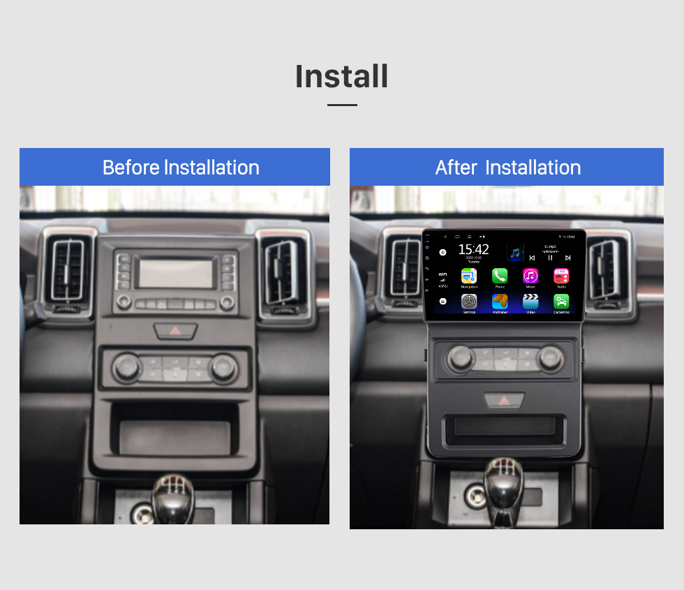 Seicane 9 Zoll Android 10.0 HD Touchscreen für 2015-2018 Ford Mustang Low Radio GPS-Navigationssystem mit WIFI Bluetooth-Unterstützung Carplay Lenkradsteuerung DVR OBD 2