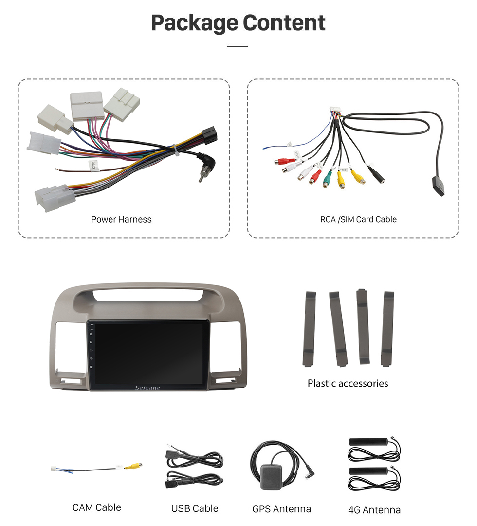 Seicane Android 13.0 9 inch GPS Navigation Radio for 2000-2003 Toyota Camry with HD Touchscreen Carplay Bluetooth support Digital TV