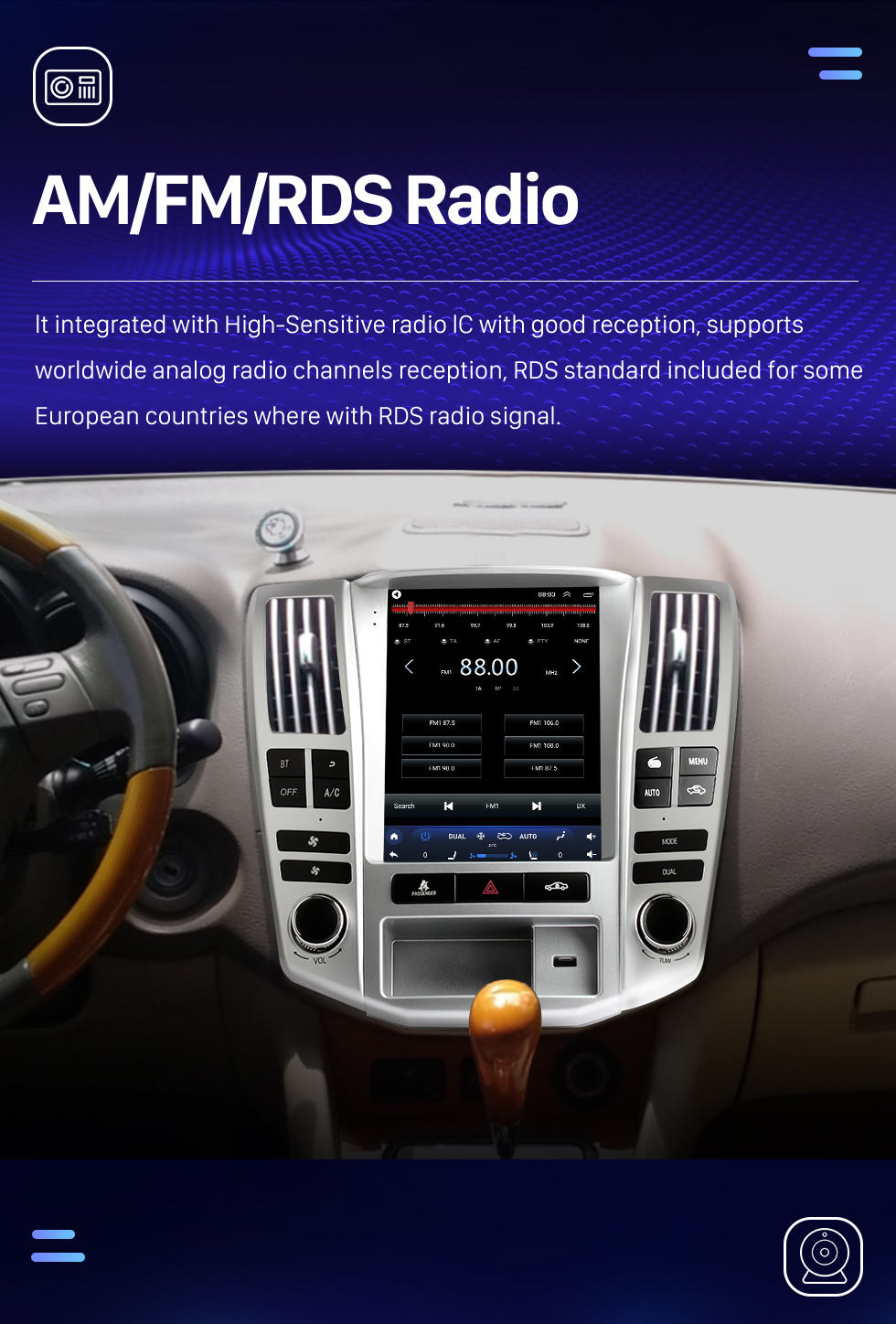 Seicane 9,7 Zoll Android 10.0 HD Touchscreen GPS Navigationsradio für 2004-2008 Lexus RX330 RX300 RX350 RX400 mit Bluetooth USB AUX Unterstützung Carplay TPMS