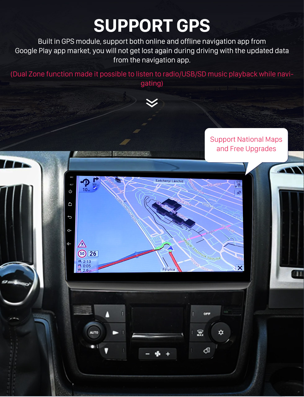 Seicane Pantalla táctil Android 10.0 de 9 pulgadas para 2011+ FIAT DUCATO Radio Estéreo con Carplay DSP RDS compatible con control del volante