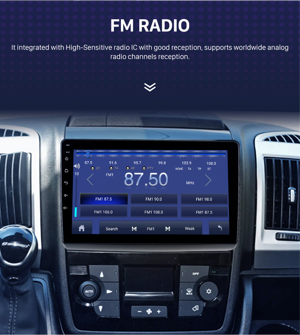 Seicane Pantalla táctil Android 10.0 de 9 pulgadas para 2011+ FIAT DUCATO Radio Estéreo con Carplay DSP RDS compatible con control del volante
