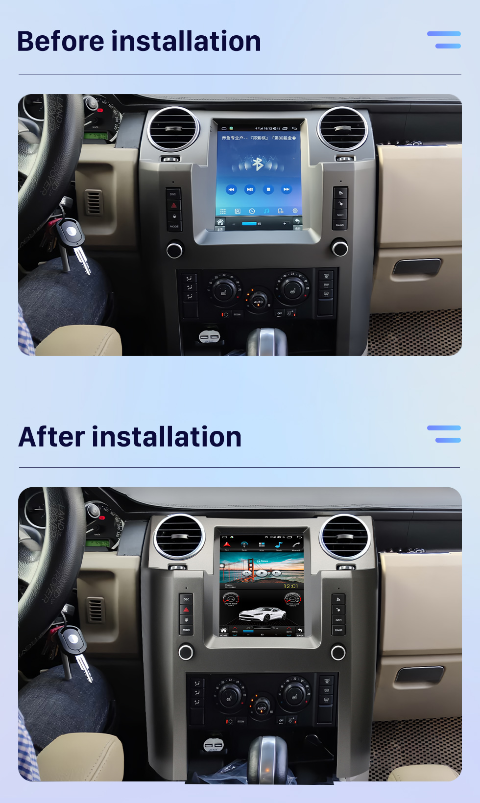 Seicane 9.7 pulgadas 2004-2009 Land Rover Discoverer 3 Android 10.0 Unidad principal Navegación GPS Radio USB con USB Bluetooth WIFI Soporte DVR OBD2 TPMS AHD Cámara