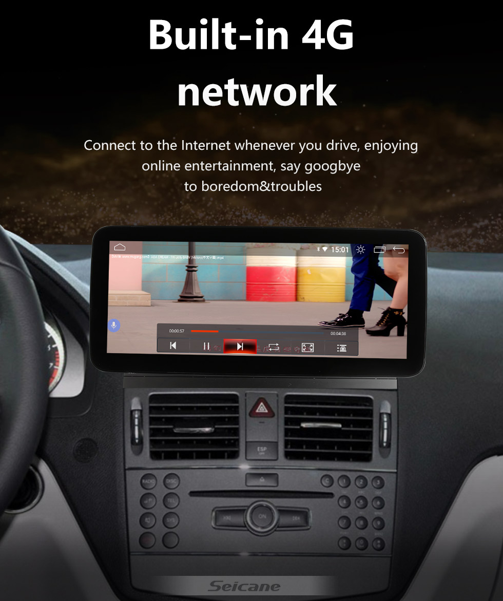 Seicane Carplay 12,3-дюймовый Android 11.0 для 2008-2010 2011 2012 2013 2014 Mercedes C Class W204 C180 C200 C230 C260 C280 C300 Радио GPS-навигационная система с сенсорным экраном HD Bluetooth