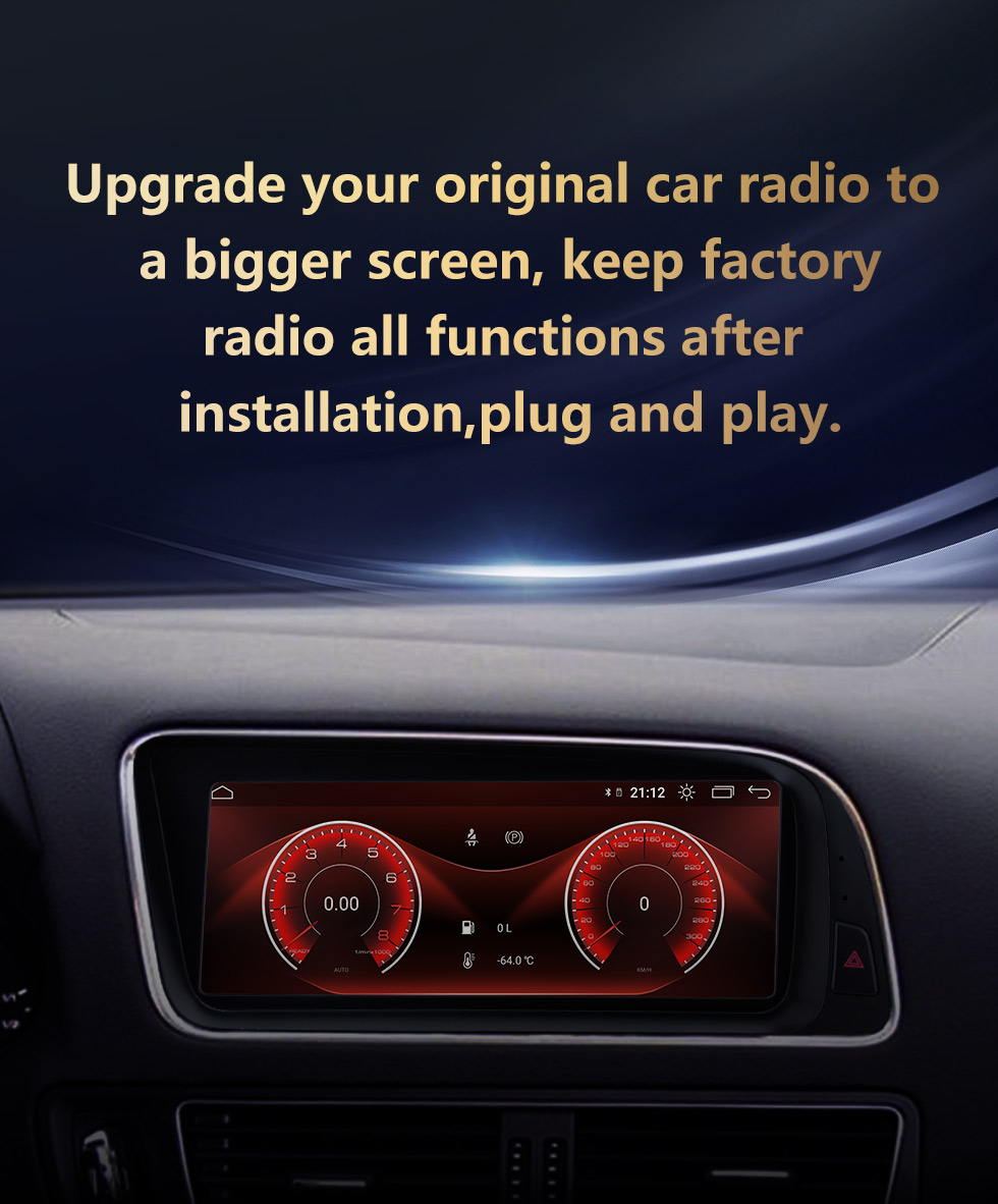 Seicane 8.8 pulgadas Android 11.0 HD Radio con pantalla táctil para 2013-2015 AUDI Q5 Navegación GPS Actualización Estéreo Wifi Carplay USB Control del volante