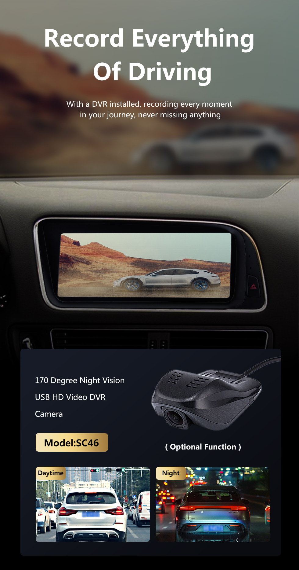Seicane 8.8 pulgadas Android 11.0 HD Radio con pantalla táctil para 2013-2015 AUDI Q5 Navegación GPS Actualización Estéreo Wifi Carplay USB Control del volante