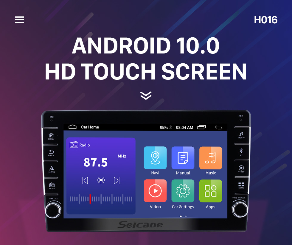 Android 10.0 10.1 pulgadas para Radio Universal con HD Pantalla giratoria  de 180 ° Navegación GPS Soporte WIFI Bluetooth Carplay DVR SWC