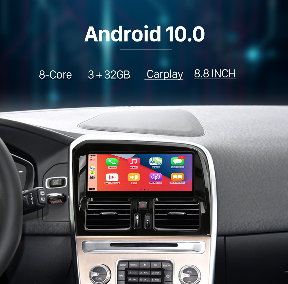 Seicane Android 10 Touchscreen-Radio für 2006-2010 Volvo XC60 RHD Stereo-Upgrade mit Carplay Bluetooth-Unterstützung Rückfahrkamera WIFI-Lenkradsteuerung