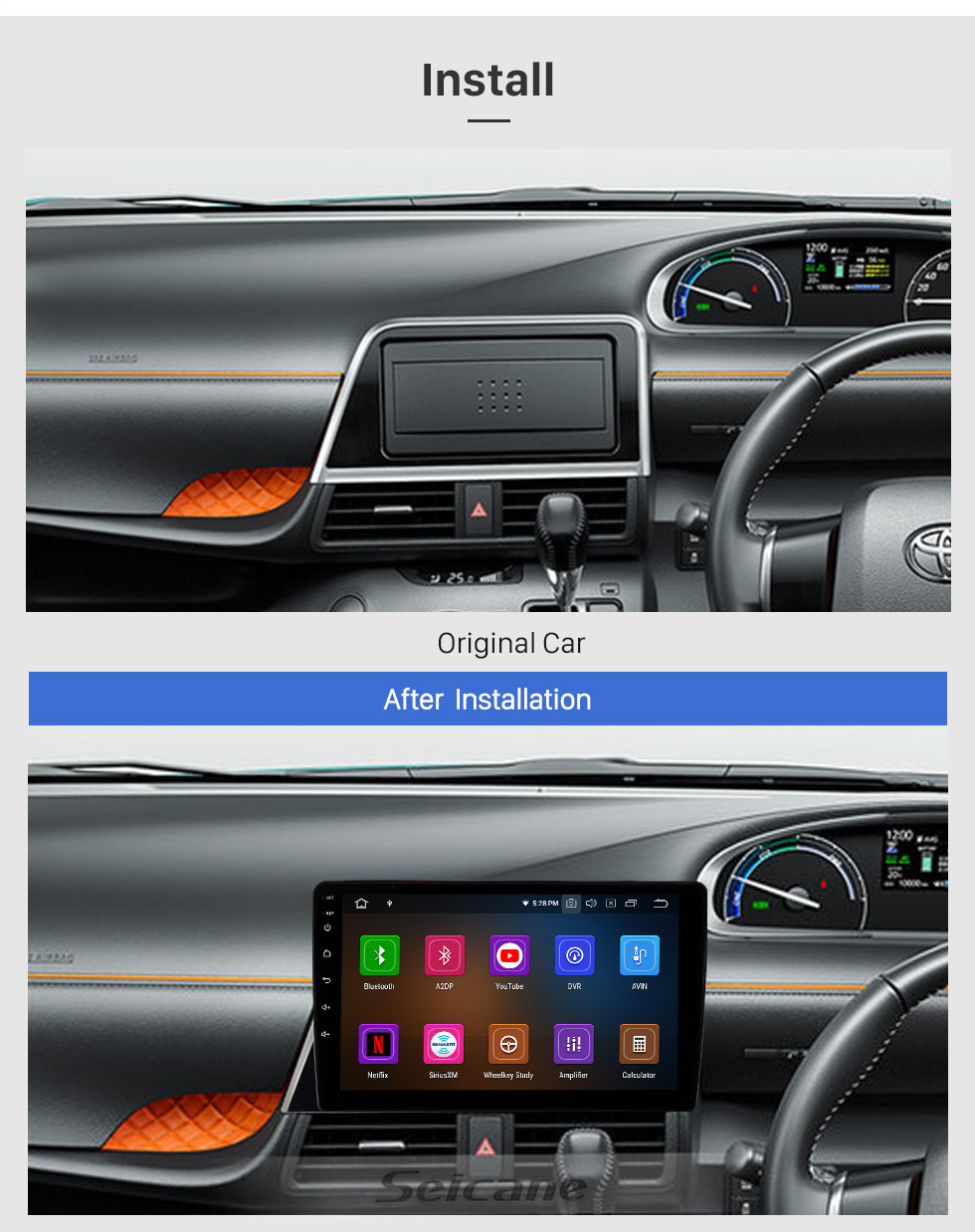Seicane 10,1 pulgadas Android 11,0 para TOYOTA SIENTA RHD 2019-2021 Radio sistema de navegación GPS con pantalla táctil HD Bluetooth Carplay compatible con OBD2