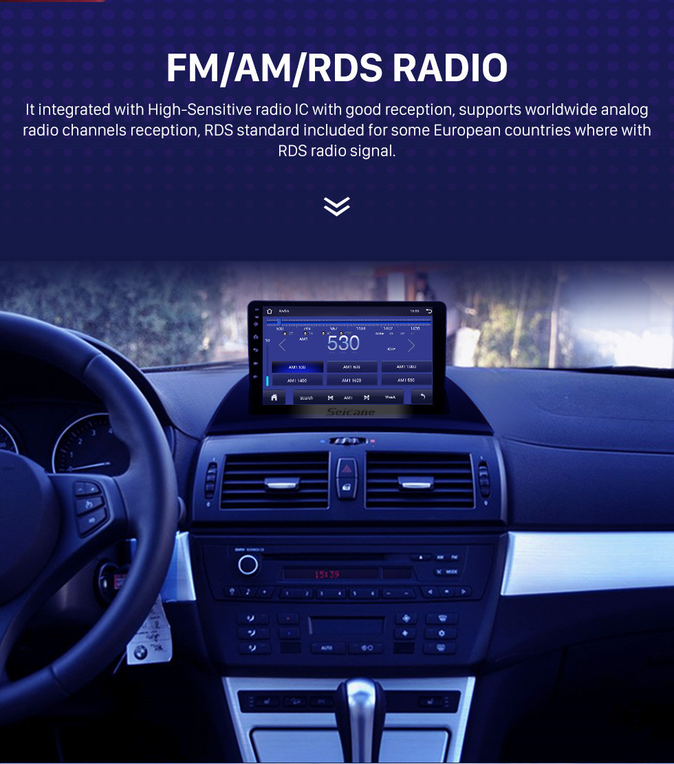 Seicane 9-дюймовый Android 10.0 для BMW X3 2004-2012 Радио с сенсорным экраном Bluetooth HD Поддержка системы GPS-навигации Carplay DAB+