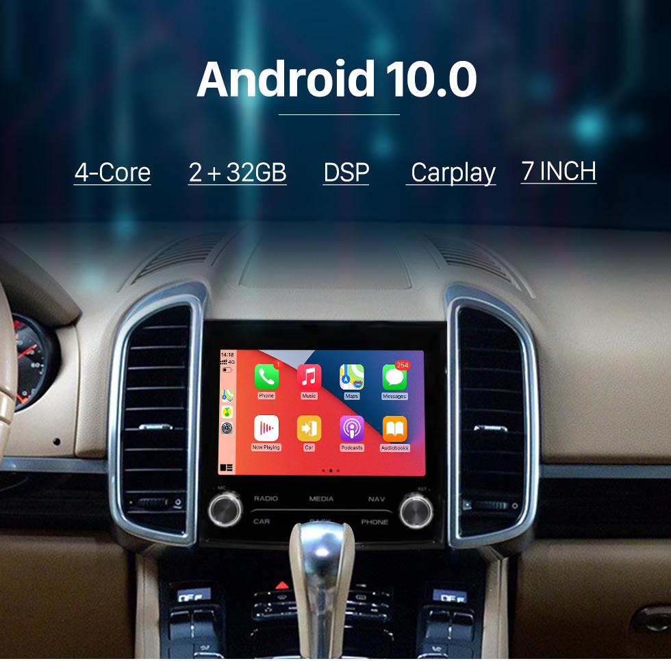 Seicane 7 Zoll HD Touchscreen für 2011-2017 Porsche Cayenne Radio Android 10.0 GPS Navigationssystem mit Bluetooth USB Unterstützung Digital TV Carplay