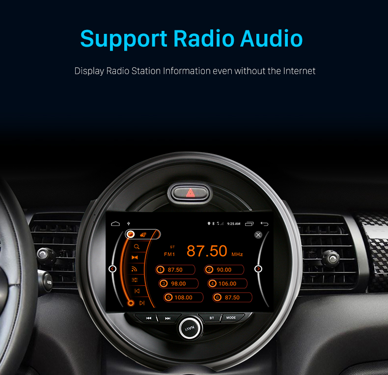 Seicane 9,7 pouces Android 10.0 pour 2014-2019 Mini Cooper S Système de navigation GPS stéréo avec prise en charge Bluetooth carplay Caméra de recul