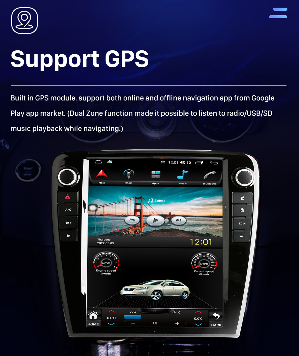 Seicane OEM 12,1 Zoll Android 10.0 für 2010-2018 Jaguar XJL Radio GPS Navigationssystem mit HD Touchscreen Bluetooth Carplay Unterstützung OBD2 DVR TPMS
