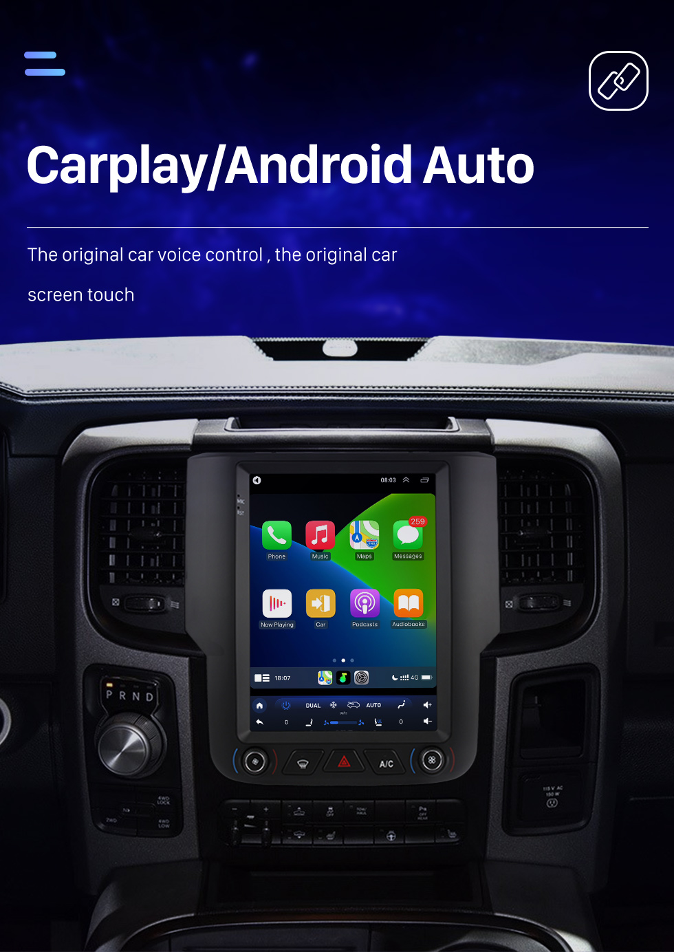 Seicane 9.7 inch Touchscreen Android 10.0 Stereo for 2013-2018 Dodge Ram Aftermarket Radio with Built-in Carplay Bluetooth GPS support Steering Wheel Control