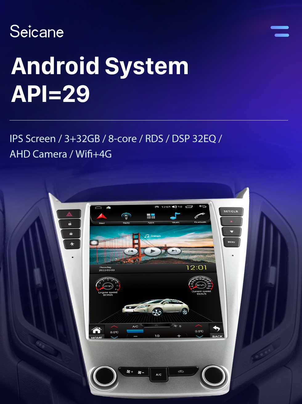 8-core 4+64G Android 12.0 Doble DIN estéreo para coche con  Carplay inalámbrico/Android Auto 7 pulgadas IPS pantalla táctil Radio de  coche Soporte enlace teléfono navegación GPS Bluetooth WiFi/4G DSP  AM/FM/RDS cámara