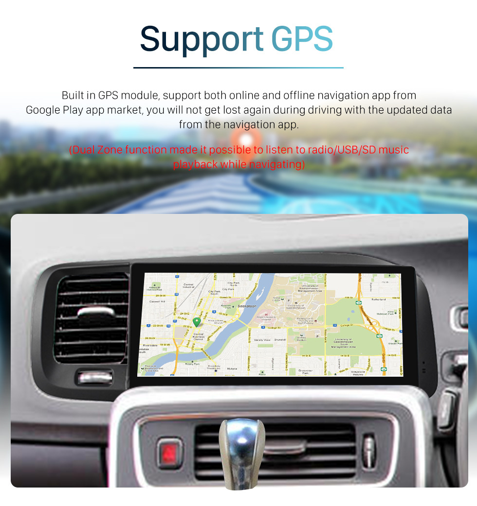 Seicane 8.8 pulgadas Android 10.0 para 2011-2020 Volvo S60 V60 Radio de navegación GPS con soporte Bluetooth OBD2 DVR Carplay