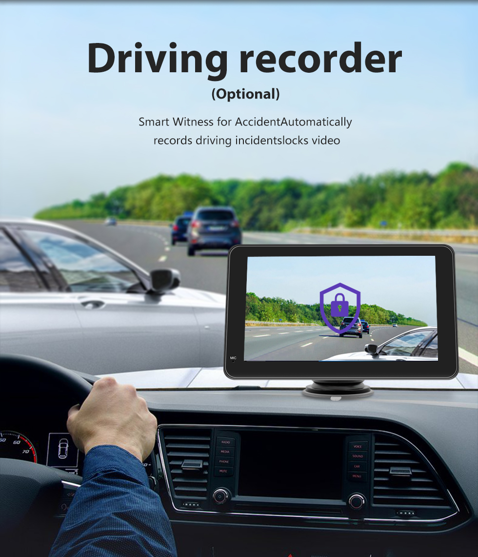 Seicane Sistema de navegación GPS estéreo con monitor táctil automático Android Carplay inalámbrico de 7 pulgadas con soporte Bluetooth Pantalla de video HD de cámara de marcha atrás