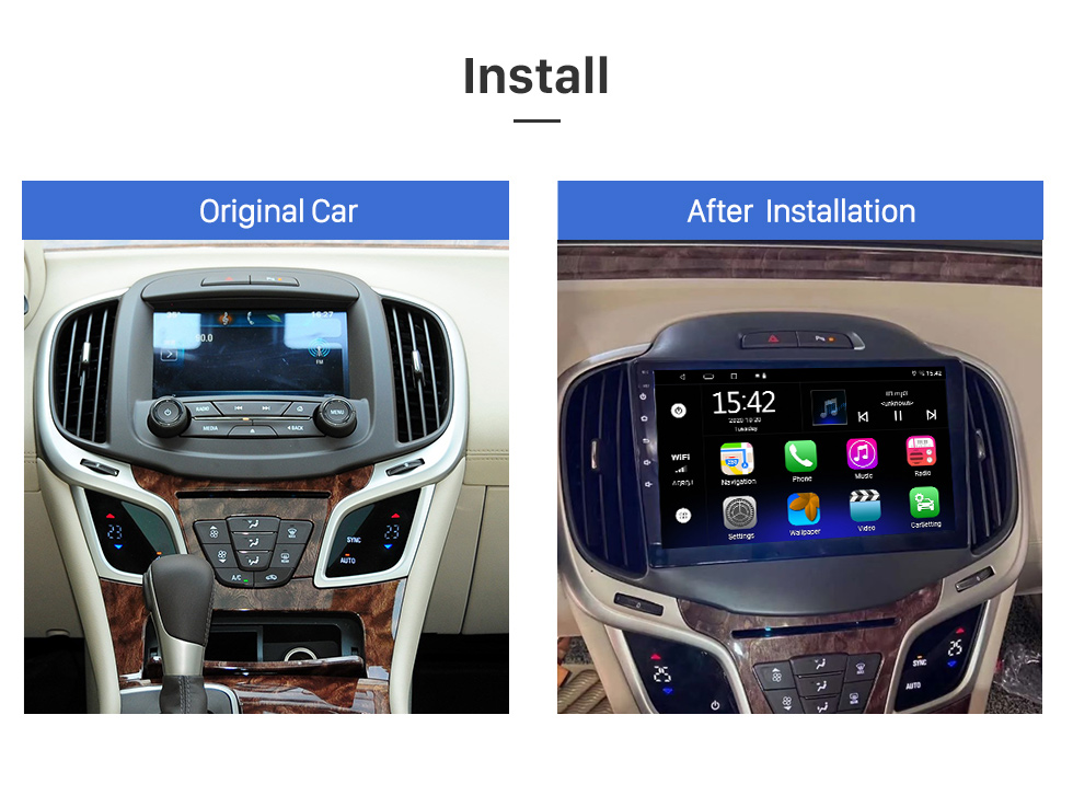 Seicane 10,1 pouces Android 12.0 pour 2013 2014 2015-2017 Système de navigation GPS stéréo Buick Excelle avec prise en charge de l&amp;#39;écran tactile Bluetooth Caméra de recul